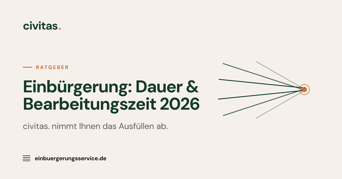 Einbürgerung: Dauer & Bearbeitungszeit 2026 · civitas.